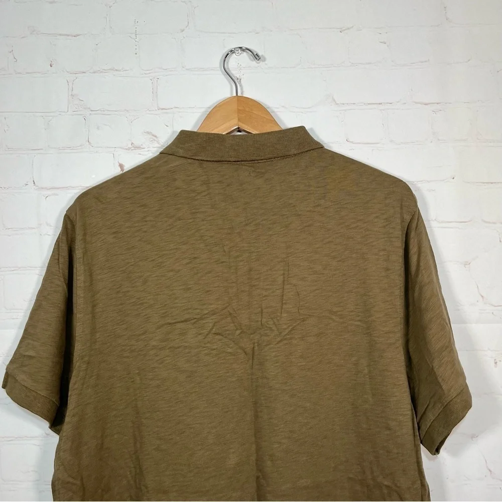 J Crew Polo Shirt Mens Size XL OD Green Short Sleeve Casual Cotton